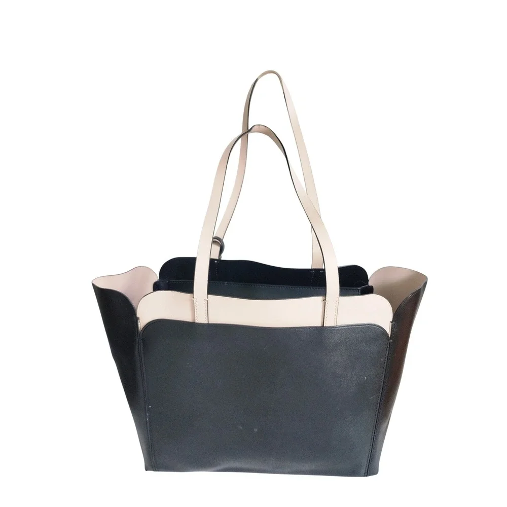 Kate Spade New York Magnolia Street Double Pocket Tote Black Pink Shoulder Bag